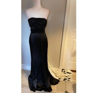 Jovani Black Gown with White Train